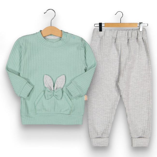 Baby Girls Bunny Embossed Pocket Set