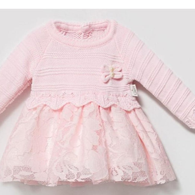 Baby Girls Full sleeved Knitted lace Dress