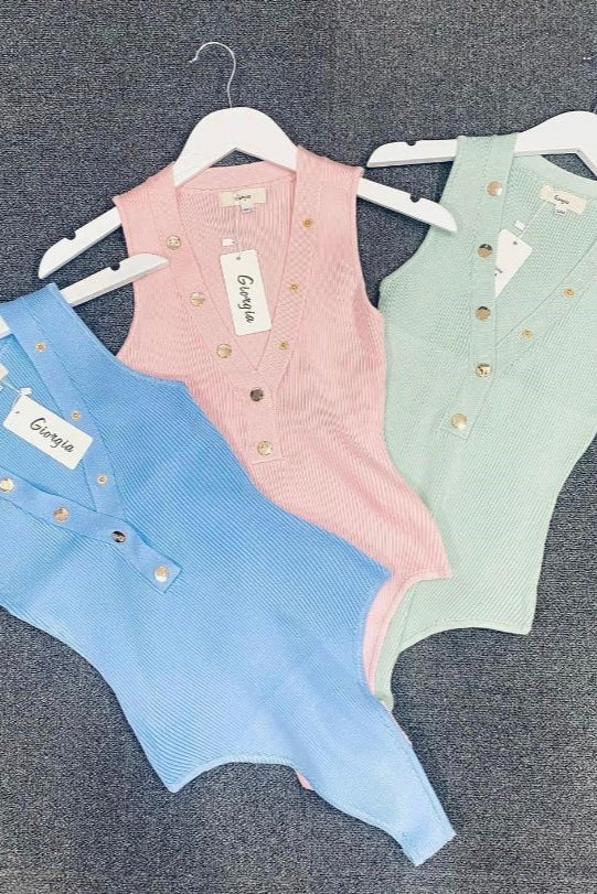 Ladies Body Suits with Gold Buttons