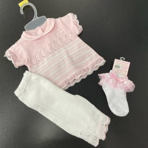 Baby Girl Knitted Legging Set